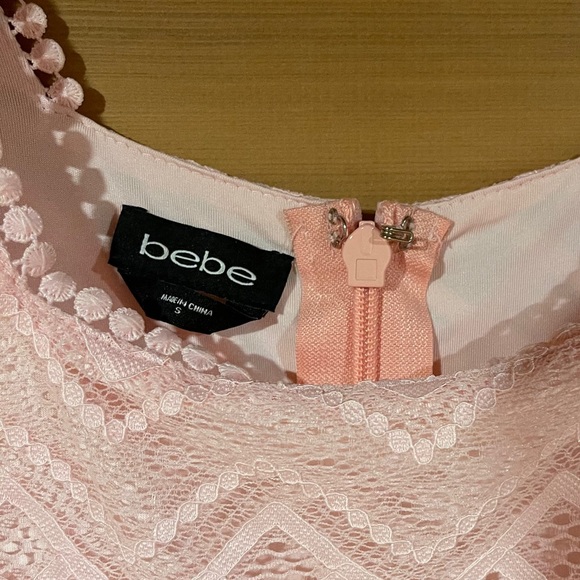 BEBE SQUARE NECK LACE MIDI DRESS - Picture 3 of 5